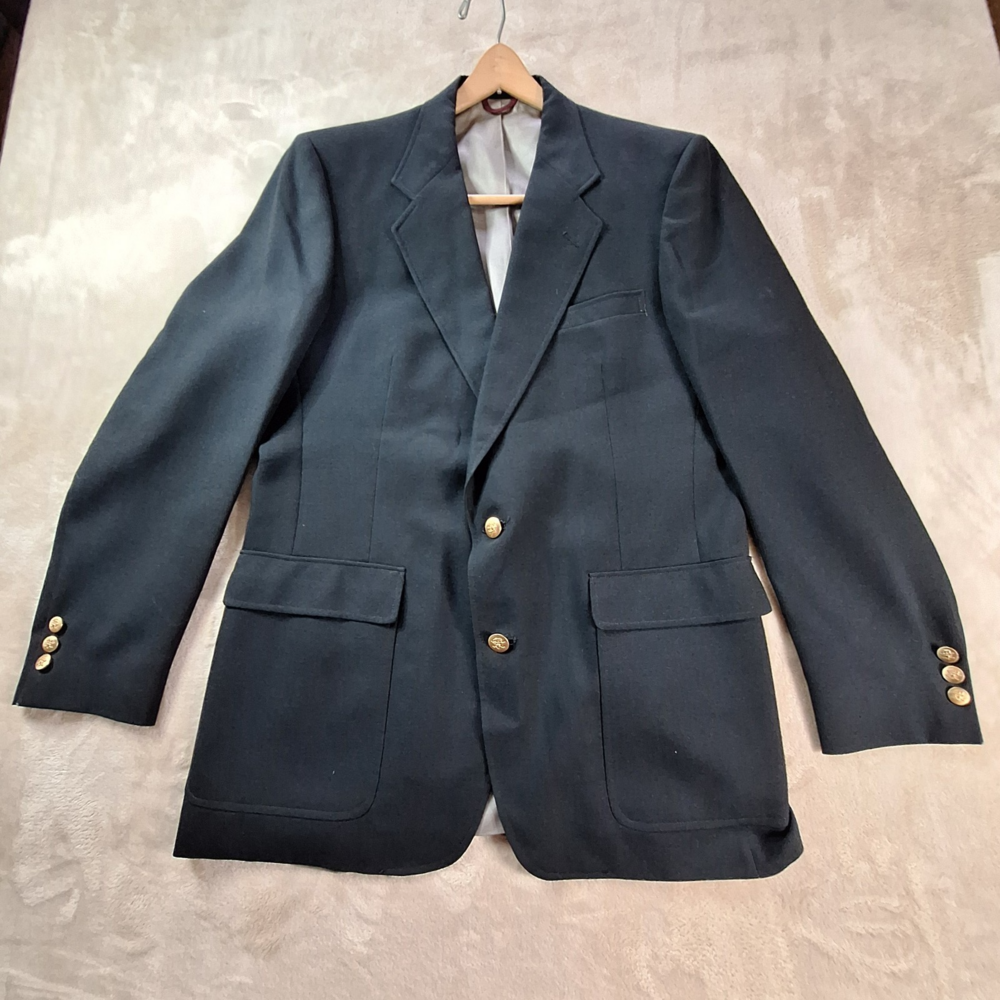 Hart Schaffner & Marx Blazer Men's 42 Blue Single Breasted Golden Buttons